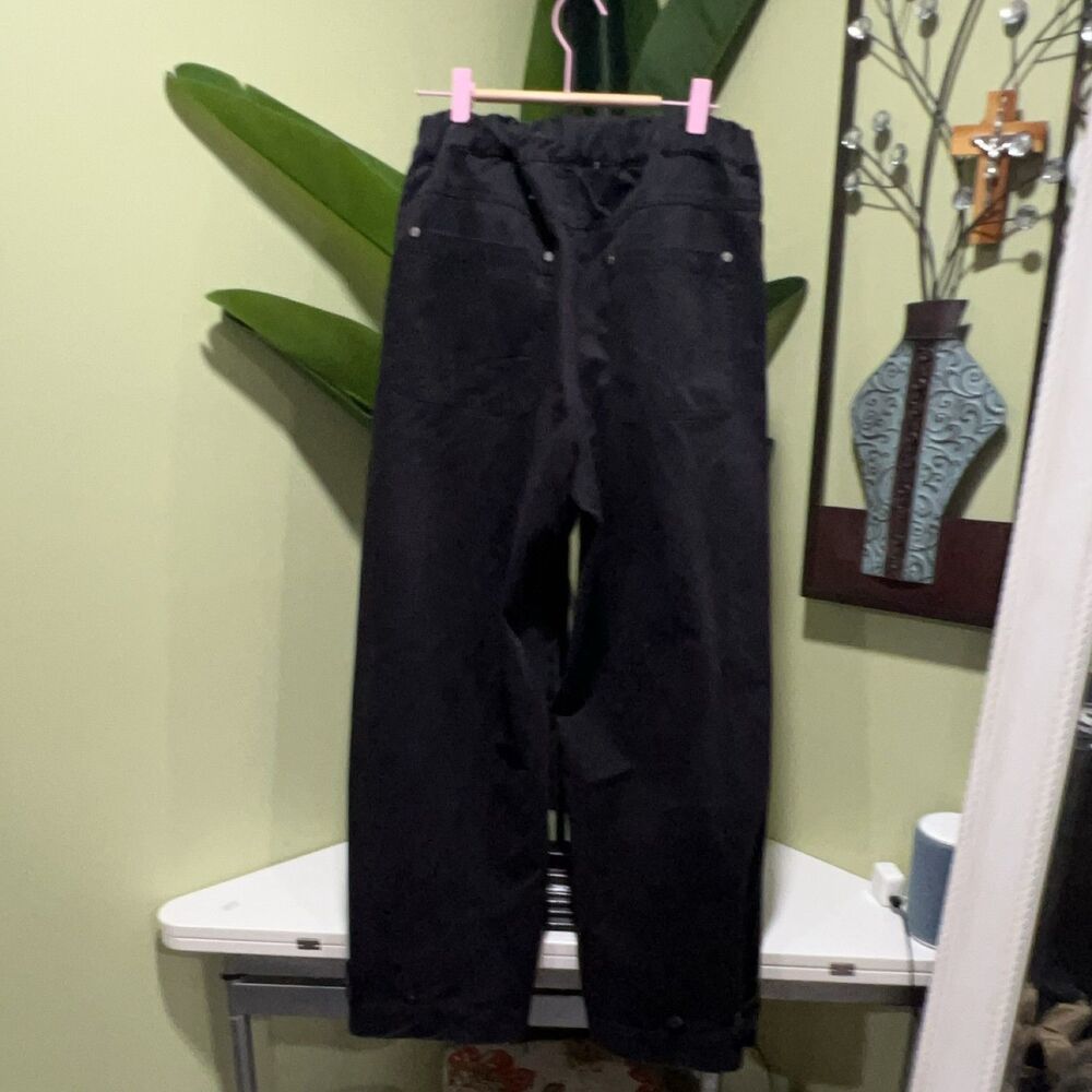 Sundae School Pants Black M 100% Cotton Flower Logo Elastic Waist Cuffs - Picture 6 of 9